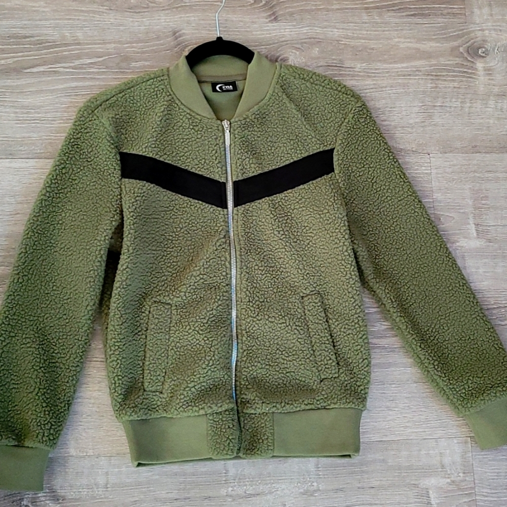 ZYIA OLIVE FLYING V FLEECE zipup